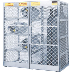 Justrite Pressurized Gas Cylinder Locker, Vertical/Horizontal, 60"H x 65"W x 32"D, Gray, 1/Each