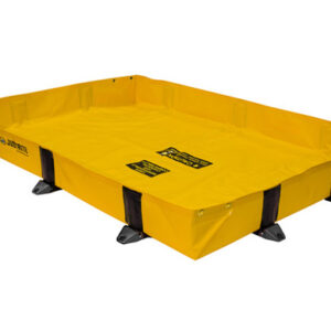 Justrite 4' X 4' X 8" Rigid-Lock QuickBerm Lite Yellow PVC Coated Fabric Spill Berm