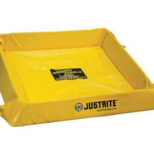Justrite 4' X 4' X 4" Yellow PVC Coated Fabric Maintenance Spill Berm