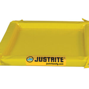 Justrite 4' X 4' X 2" Yellow PVC Coated Fabric Maintenance Spill Berm
