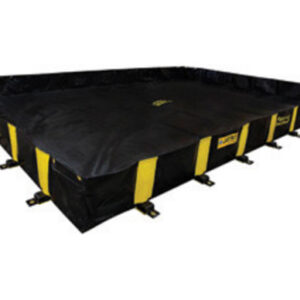 Justrite 12' X 20' X 12" Rigid-Lock QuickBerm Black PVC Coated Fabric Spill Berm