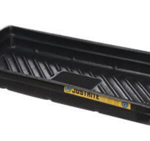 Justrite 38" X 26" X 4 78" EcoPolyBlend Black Polyethylene Spill Tray