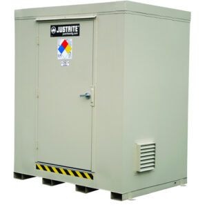 Justrite 116 Gallon Bone Heavy Gauge Steel 2-Hour Fire-Rated 6-Drum Outdoor Safety Locker With (1) Self Closing Door (For Flammables And Combustibles)