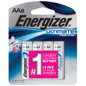 Energizer Ultimate Lithium AA Batteries, 8/Pkg