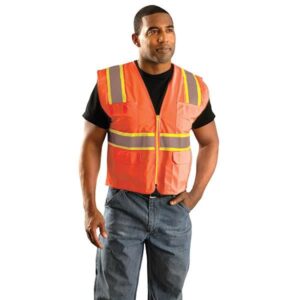 OCCUNOMIX CLASS 2 CLASSIC SURVEYOR''S TWO-TONE MESH VEST, , ORANGE,