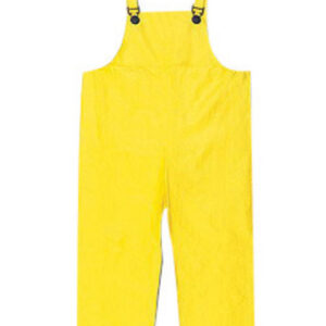 MCR SAFETY YELLOW WIZARD .28 MM NYLON AND PVC BIB PANTS WITH TAKE UP SNAPS ON ANKLES