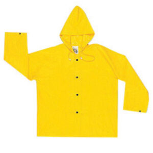 MCR SAFETY YELLOW WIZARD .28 MM NYLON AND PVC JACKET WITH ATTACHED HOOD