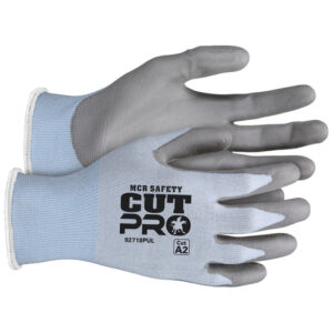 MCR SAFETY CUT PRO 18 GAUGE HYPERMAX CUT RESISTANT GLOVES WITH POLYURETHANE COATED PALM AND FINGERTIPS