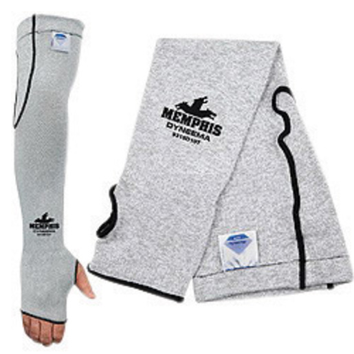 Memphis Glove Gray 18" 10 Gauge Dyneema Cut Resistant Sleeve With Thumb Hole