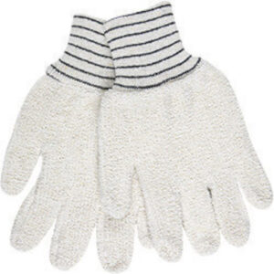 Memphis Glove Small 5 34" Natural 18 Ounce Regular Weight Cotton Polyester Blend Terry Cloth Heat Resistant Gloves With Straight Thumb And 2 12" Knit Wrist