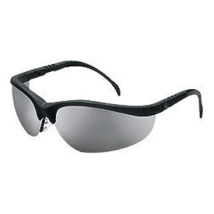 Crews Klondike Safety Glasses With Black Nylon Frame And Silver Mirror Polycarbonate Duramass Anti-Scratch Lens