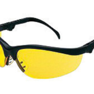 Crews Klondike Plus Safety Glasses With Black Nylon Frame And Amber Polycarbonate Duramass Anti-Scratch Lens