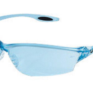 Crews Law 2 Safety Glasses With Light Blue Nylon Frame, Light Blue Polycarbonate Duramass Anti-Scratch Lens And TPR Nose Pad And Black Temple Sleeve