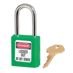 Master Lock 410 Zenex Thermoplastic Safety Padlock, Green, 1/Each