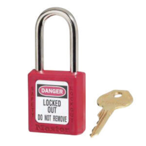 Master Lock 410 Zenex Thermoplastic Safety Padlock, Red, 1/Each