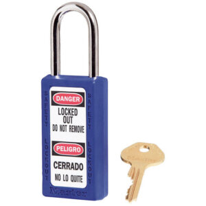 Master Lock Blue Thermoplastic Zenex 6 Pin Tumbler Padlock Steel Shackle