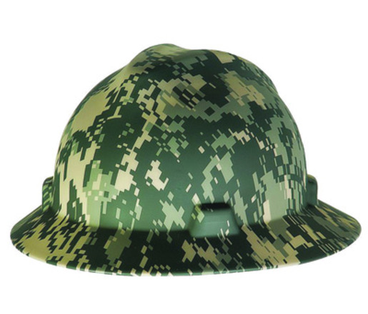 MSA Camouflage Polyethylene Cap Style Hard Hat With 4 Point Ratchet Suspension