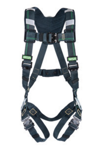 MSA Standard EVOTECH Arc Flash Full-Body Harness With Back Steel D-Ring, Quick Connect-Leg Straps And Shoulder Padding