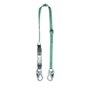 MSA V-Series Standard Energy Absorbing Lanyard, Single Leg w/ 36C Small Snap Hooks, 6'', Green, 1/Each