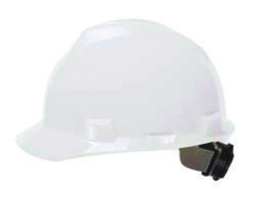 MSA White V-Gard Polyethylene Cap Style Hard Hat With 4 Point RatchetRatchet Suspension