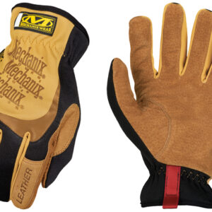 Mechanix Wear Size 10 Tan And Brown Leather FastFit Leather Full Finger Mechanics Gloves With Elastic Cuff