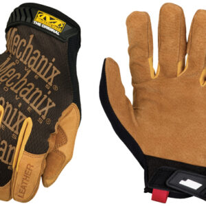 Mechanix Wear Size 10 Tan And Brown Leather Original Leather Full Finger Mechanics Gloves With Hook And Loop Cuff