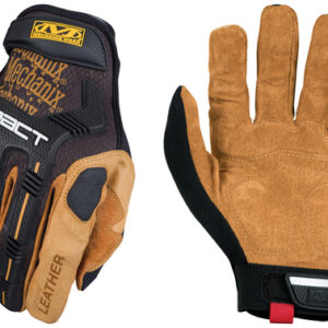 Mechanix Wear Size 11 Tan And Brown Leather M-Pact Leather Full Finger Anti-Vibration Gloves With Hook And Loop Cuff