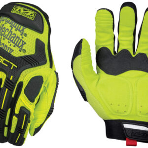 Mechanix Wear Size 10 Hi-Viz Yellow M-Pact Synthetic Leather And TrekDry Full Finger Anti-Vibration Gloves With Hook And Loop Cuff