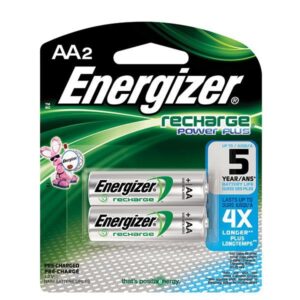 Energizer Recharge AA Batteries, 2300 mAh, 2/Pkg