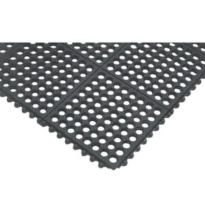 Superior Manufacturing 3' X 3' Black Nitrile Rubber Notrax Anti-Fatigue Floor Mat