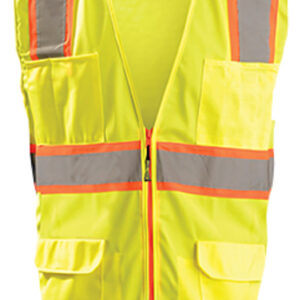 HI-VIZ Yellow Classic Solid Two-Tone Surveyor Safety Vest