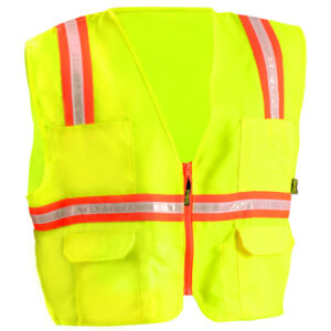 OCCUNOMIX YELLOW ECONOMY VALUE POLYESTER VEST WITH FRONT ZIPPER CLOSURE
