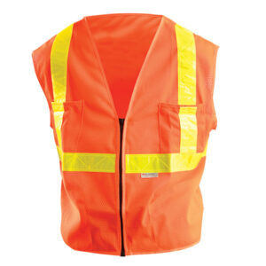 OccuNomix Preimum Mesh Gloss Vest, Large, Orange, 1/Each