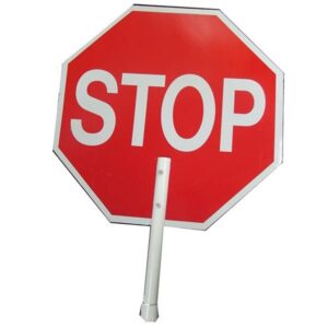 Stop/Slow Plastic Traffic Paddle, Non-Reflective, 12" PVC Handle, 1/Each