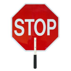Stop/Slow Plastic Traffic Paddle, Reflective, 12" PVC Handle, 1/Each