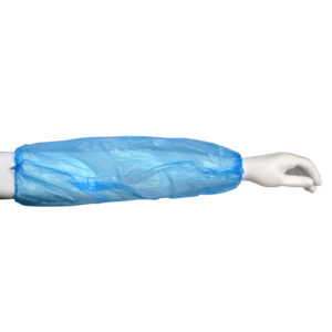 1.25 MIL BLUE POLYETHYLENE SLEEVE, ELASTIC AT BOTH ENDS, 18" LENGTH