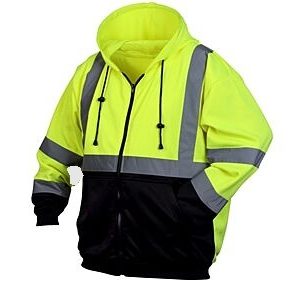 Type R Class 3 Hooded Sweatshirt,  Black Bottom, Lime,