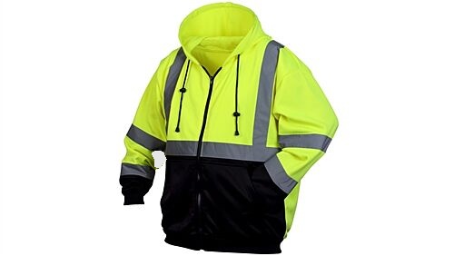 Type R Class 3 Hooded Sweatshirt,  Black Bottom, Lime,