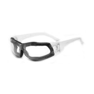 Radnor Classic Series Safety Glasses With Clear Frame And Foam Lined Clear Polycarbonate Anti-Scratch Lens