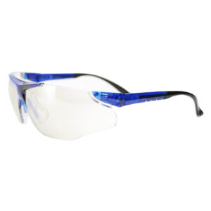 Radnor Elite Series Safety Glasses With Blue Frame And Clear IndoorOutdoor Lens