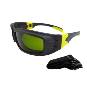 Radnor Panzer Sealed Safety Glasses With Black And Yellow Frame And IRUV 3.0 Lens