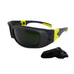 Radnor Panzer Sealed Safety Glasses With Black And Yellow Frame And IRUV 5.0 Lens