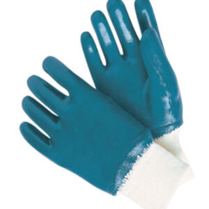 Radnor Large Blue Nitrile Full Coated Work Gloves With Natural Jersey Liner And Knit Wrist
