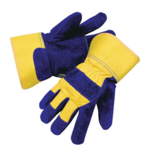 Radnor Large Blue And Yellow Canvas And Leather Thinsulate Lined Cold Weather Gloves