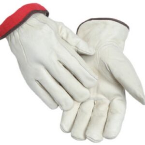 RADNOR WHITE COWHIDE FLEECE LINED COLD WEATHER GLOVES