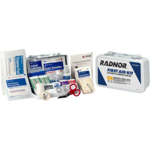 Radnor White Metal Portable Or Wall Mounted 10 Person First Aid Kit