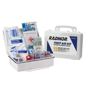 Radnor White Plastic Portable Or Wall Mounted 25 Person First Aid Kit