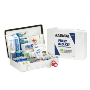 Radnor White Metal Portable Or Wall Mounted 50 Person First Aid Kit