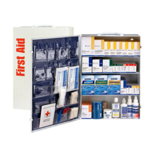 Radnor White Metal Portable Or Wall Mounted 150 - 200 Person 4 Shelf First Aid Cabinet With Medicinals