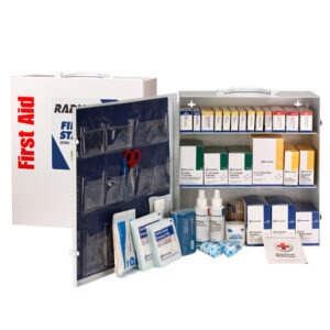 Radnor White Metal Portable Or Wall Mounted 100 - 150 Person 3 Shelf First Aid Cabinet